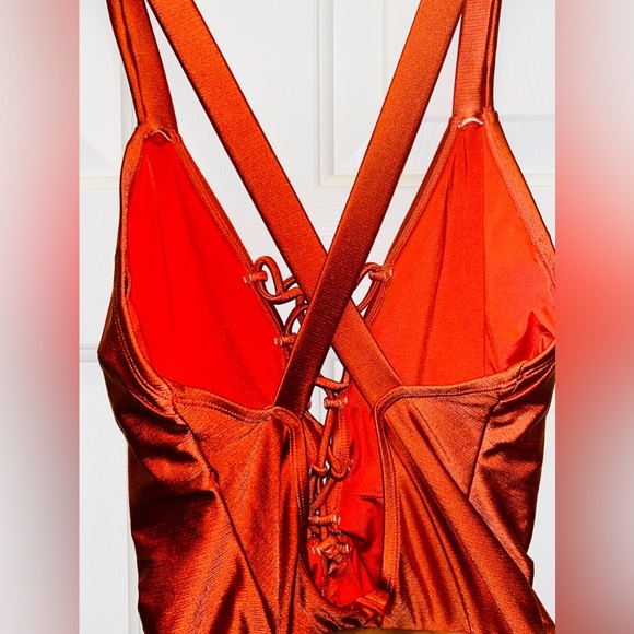 Rust Orange Swimsuit. - Picture 2 of 2